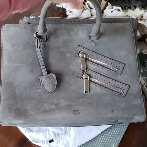 Rebecca Minkoff Grey Suede Handbag - Picture 2 of 12